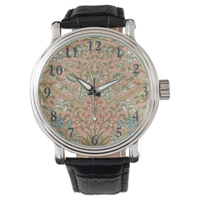William Morris Hyacinth Flower Rose Art Watch (Front)
