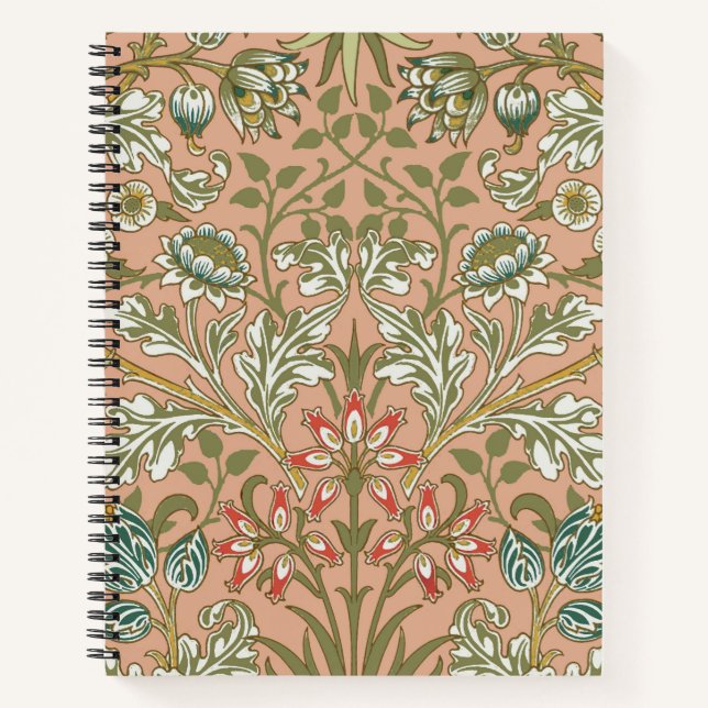 William Morris Hyacinth Pattern Dusty Rose Notebook (Front)