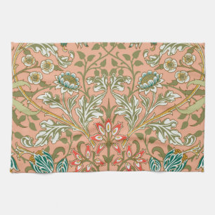 William Morris Hyacinth Pattern Dusty Rose Tea Towel