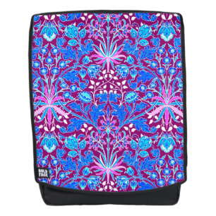 William Morris Hyacinth Print, Aqua and Purple Backpack
