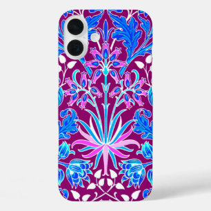 William Morris Hyacinth Print, Aqua and Purple iPhone 16 Plus Case