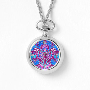William Morris Hyacinth Print, Aqua and Purple Watch