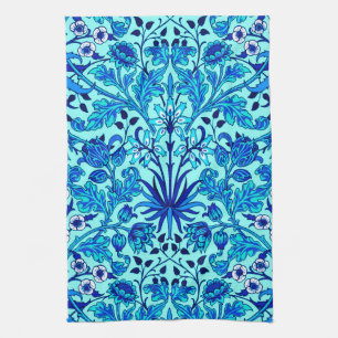William Morris Hyacinth Print, Aqua and Turquoise  Tea Towel