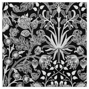 William Morris Hyacinth Print, Black and White Fabric