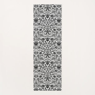 William Morris Hyacinth Print, Black, White & Gray Yoga Mat