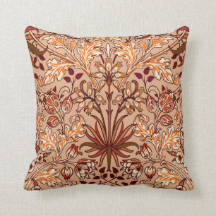 William Morris Hyacinth Print, Brown and Beige Cushion