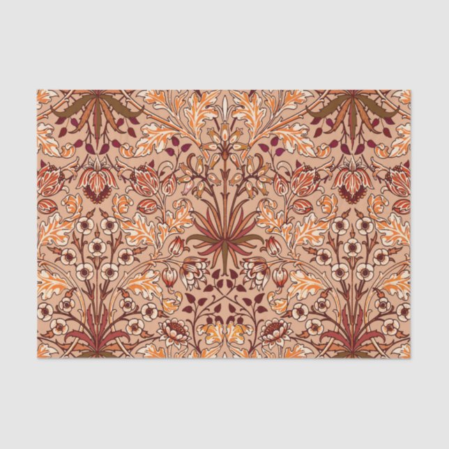 William Morris Hyacinth Print, Brown and Beige Tissue Paper (Front)