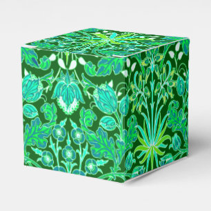 William Morris Hyacinth Print, Emerald Green Favour Box