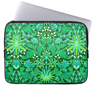 William Morris Hyacinth Print, Emerald Green Laptop Sleeve