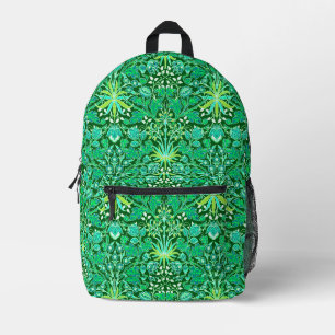 William Morris Hyacinth Print, Emerald Green  Printed Backpack