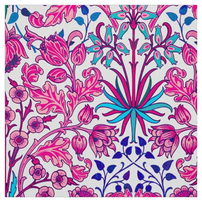 William Morris Hyacinth Print, Fuchsia Pink Fabric (Swatch)