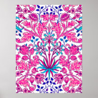 William Morris Hyacinth Print, Fuchsia Pink