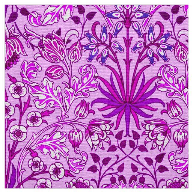 William Morris Hyacinth Print, Lavender and Violet Fabric (Swatch)