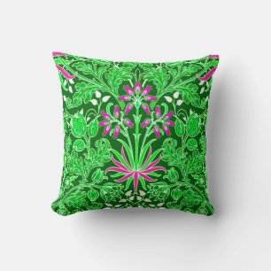 William Morris Hyacinth Print, Lime Green Cushion