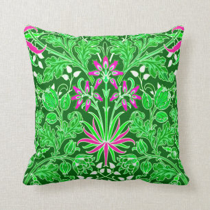 William Morris Hyacinth Print, Lime Green Cushion