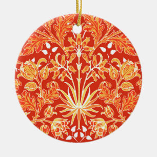 William Morris Hyacinth Print, Mandarin Orange Ceramic Ornament