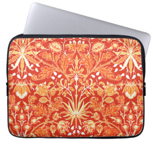 William Morris Hyacinth Print, Mandarin Orange Laptop Sleeve