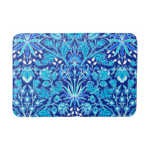William Morris Hyacinth Print, Navy & Cobalt Blue Bath Mat