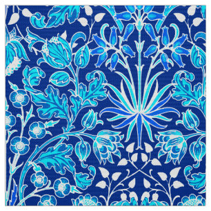 William Morris Hyacinth Print, Navy & Cobalt Blue Fabric