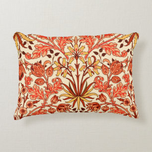 William Morris Hyacinth Print, Orange and Rust Decorative Cushion