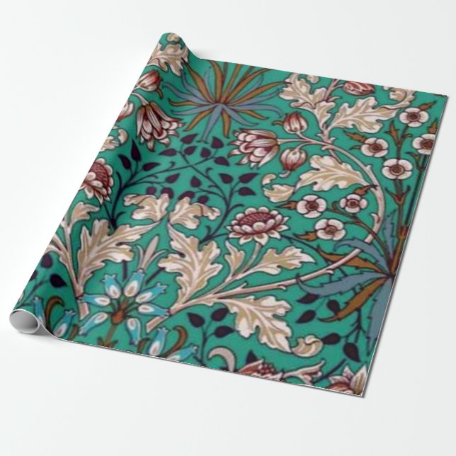 William Morris Hyacinth Wrapping Paper (Unrolled)