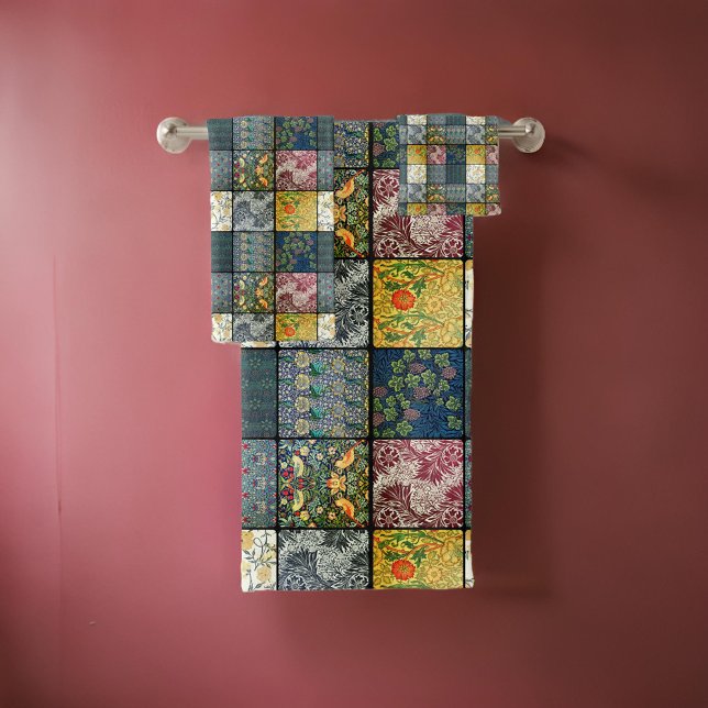 William * Morris II Art Nouveau Quilt Patch  Bath Towel Set (Creator Uploaded)