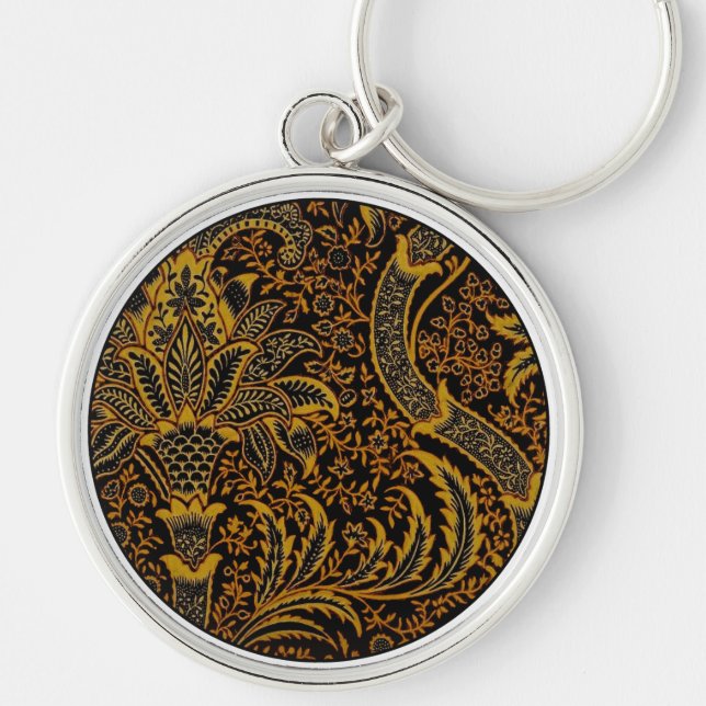 William Morris India Red Floral Key Ring (Front)