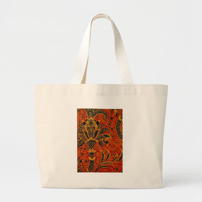 William Morris India Red Floral Large Tote Bag (Front)