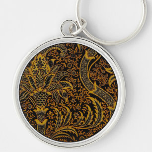 William Morris India Red Floral Vintage Classic Key Ring