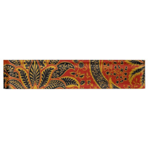 William Morris India Red Floral Vintage Classic Nameplate