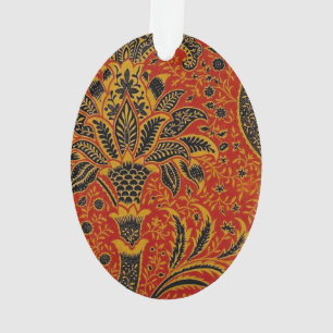 William Morris India Red Floral Vintage Classic Ornament