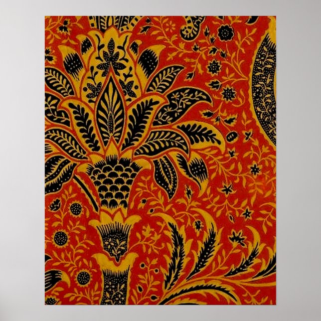 William Morris India Red Floral Vintage Classic Poster (Front)