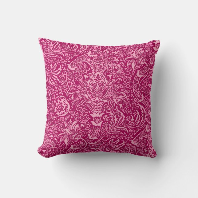 William Morris Indian, Deep Fuchsia Pink Cushion (Front)