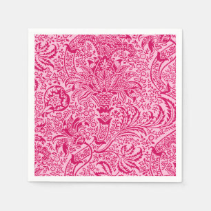 William Morris Indian, Fuchsia and Pastel Pink Napkin