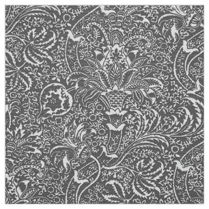 William Morris Indian, Graphite & Light Grey Fabric