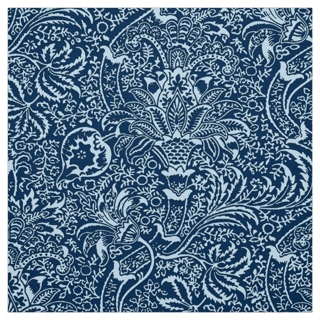 William Morris Indian, Indigo and Sky Blue Fabric (Swatch)