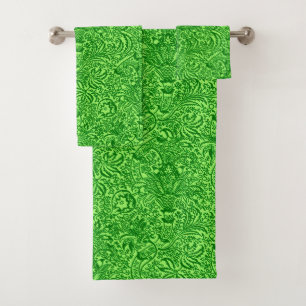 William Morris Indian, Lime and Emerald Green Bath Towel Set