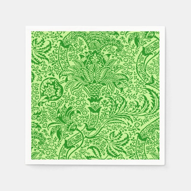 William Morris Indian, Lime and Kiwi Green Napkin (Front)