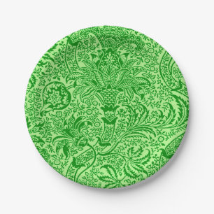 William Morris Indian, Lime and Kiwi Green Paper Plate