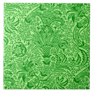 William Morris Indian, Lime and Kiwi Green Tile