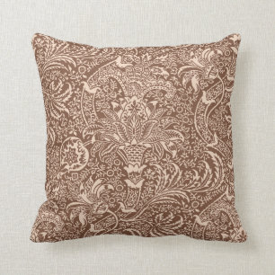 William Morris Indian, Taupe Tan and Beige Cushion