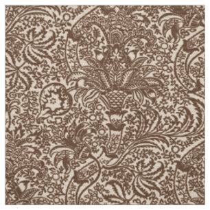 William Morris Indian, Taupe Tan and Beige Fabric