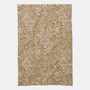 William Morris Indian, Taupe Tan and Beige  Tea Towel
