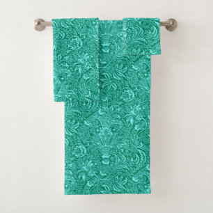 William Morris Indian, Turquoise and Light Aqua Bath Towel Set