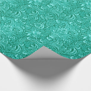 William Morris Indian, Turquoise and Light Aqua Wrapping Paper