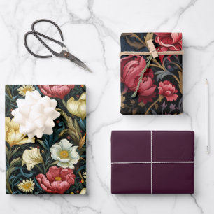William Morris Inspired 3 Wrapping Paper Sheet