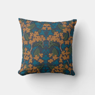 William Morris Inspired Autumn Floral Pattern Cushion