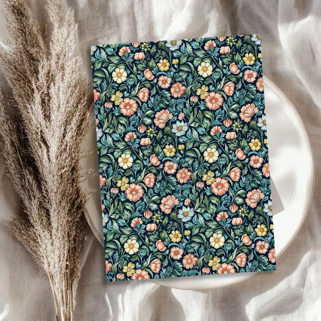 William Morris inspired blush pink yellow flowers Tissue Paper (William Morris inspired blush pink yellow flowers Tissue Paper)