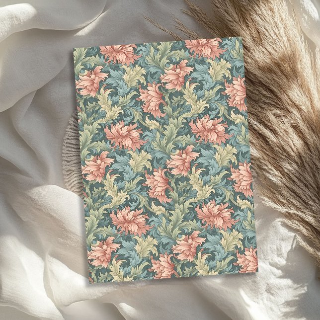 William Morris inspired blush sage pastel green Tissue Paper (William Morris inspired blush sage pastel green Tissue Paper)