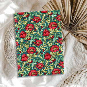 William Morris inspired burgundy dusty green Tissue Paper